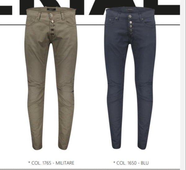 Baumwoll Hose mit Knopfleiste militare - Imperial