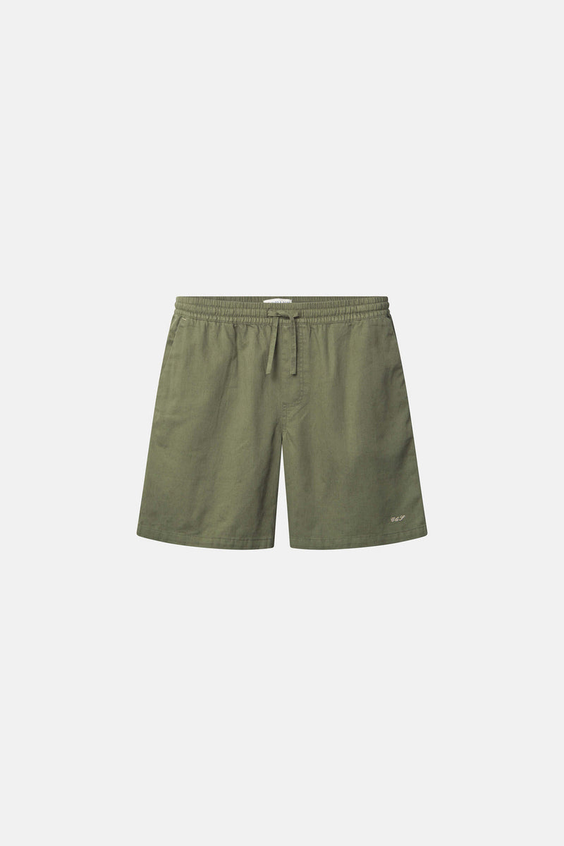 Shorts Leinen Blend olive  - Colours and Sons