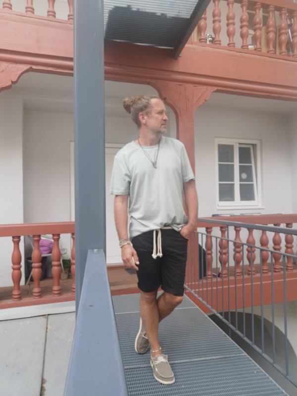 Baumwoll Shorts mit Knopfleiste schwarz - Imperial