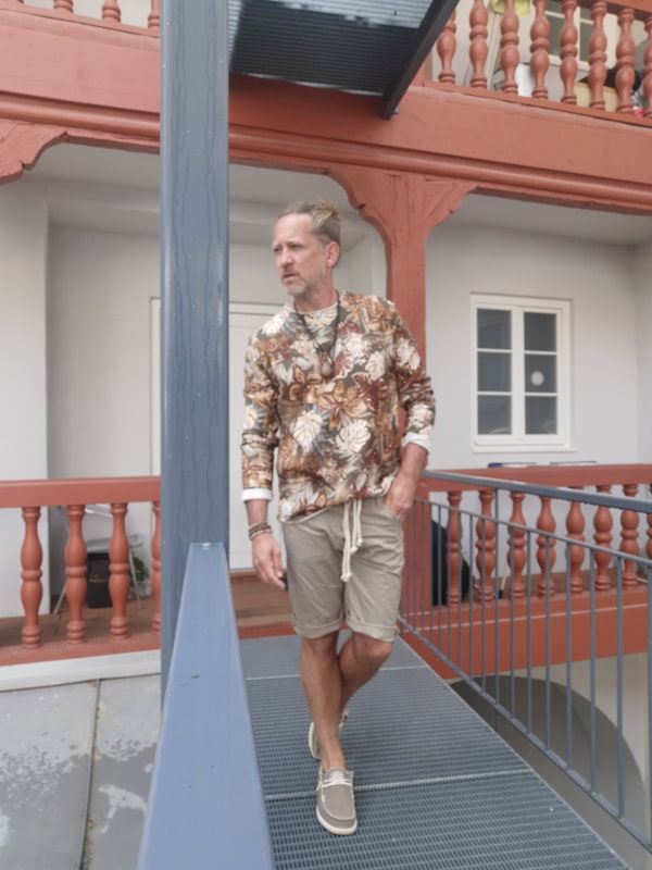 Baumwoll Shorts mit Knopfleiste beige - Imperial