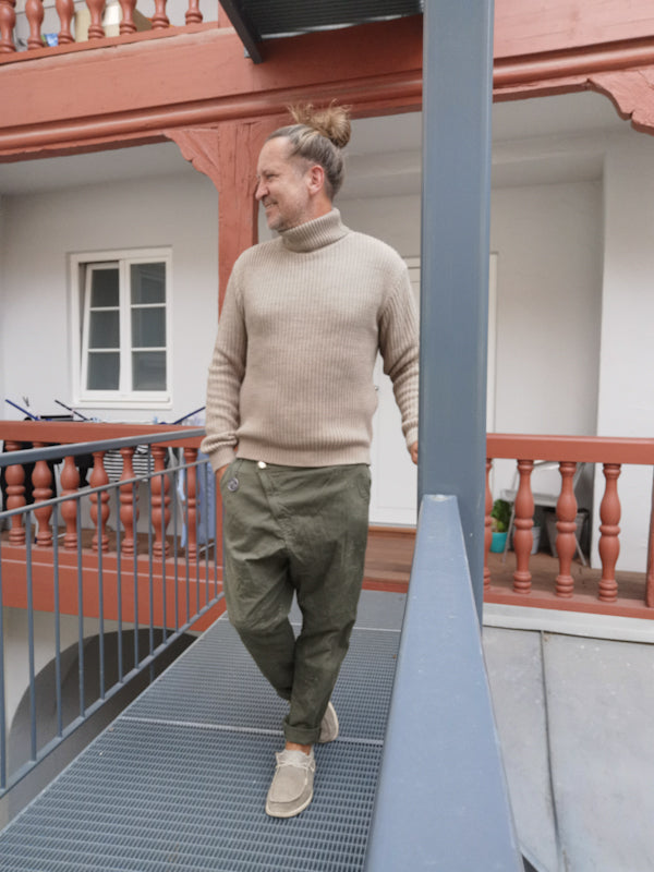 Baumwoll Hose grün diagonale Leiste - Imperial