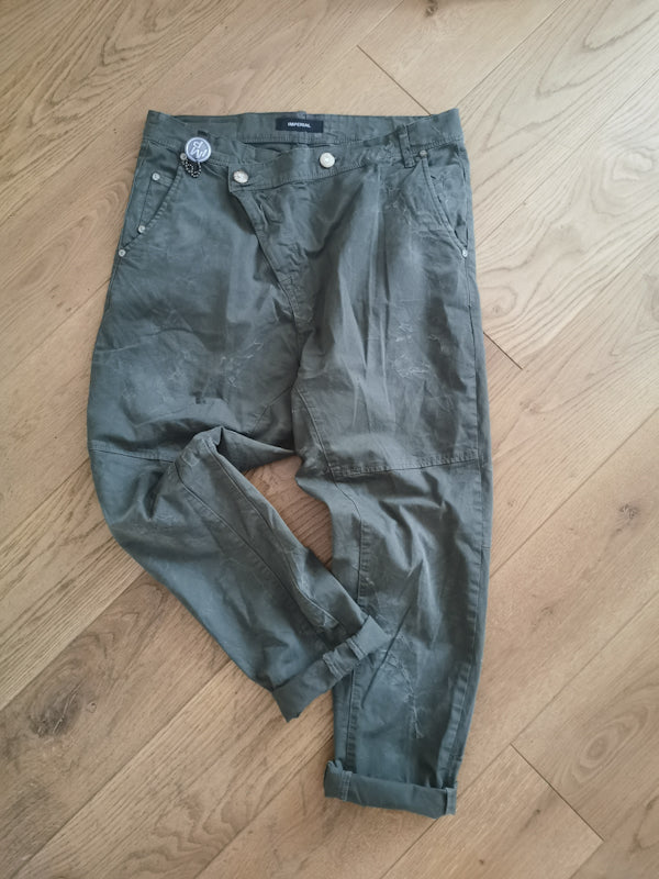 Baumwoll Hose grün diagonale Leiste - Imperial