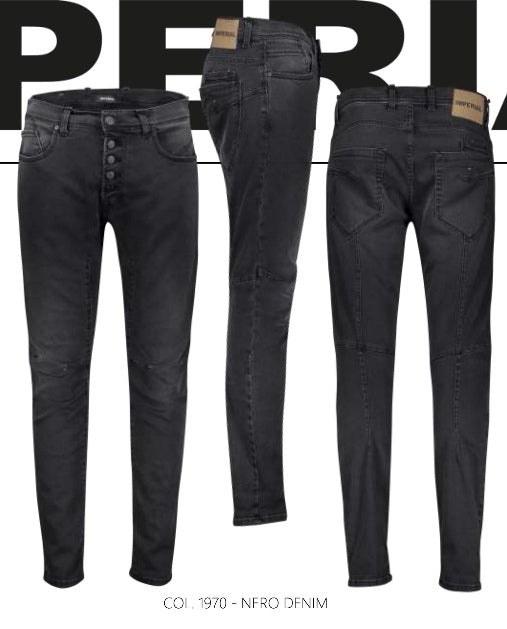 Black Jeans mit Knopfleiste - Imperial