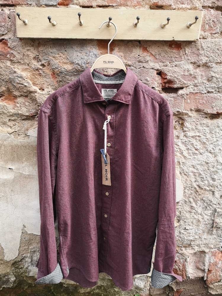 Flanell Hemd bordeaux - Fil Noir