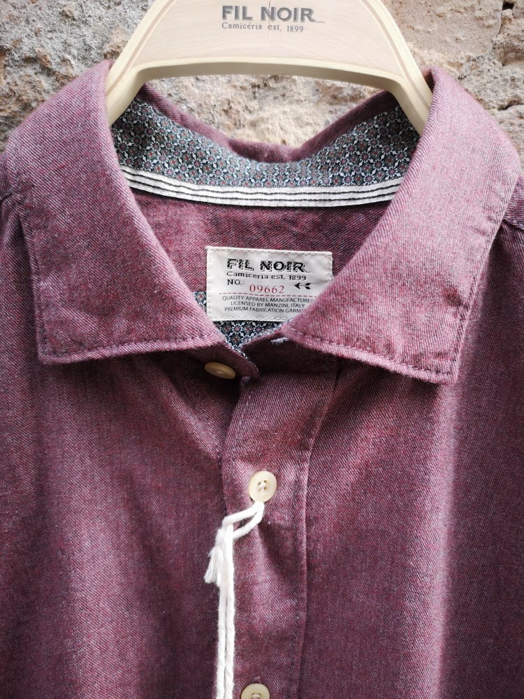 Flanell Hemd bordeaux - Fil Noir