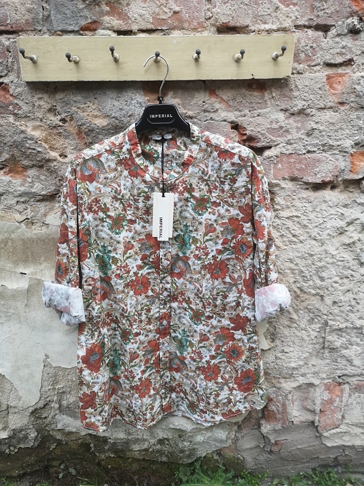 Stehkragen Hemd flowerprint - Imperial