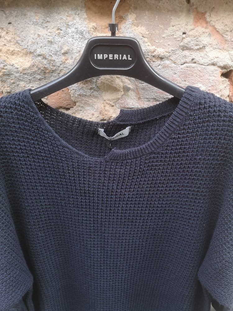 Baumwollmix Pullover navy blau - Imperial