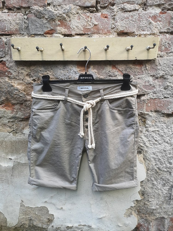 Baumwoll Shorts mit Knopfleiste beige - Imperial