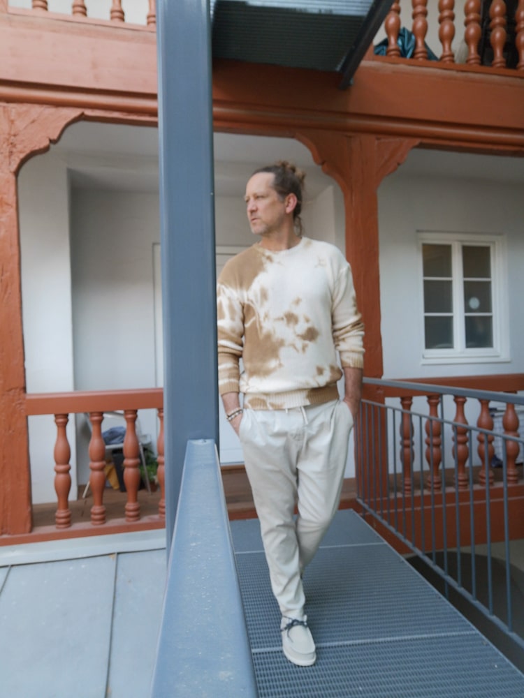 Baumwoll Pullover beige Batik - Imperial
