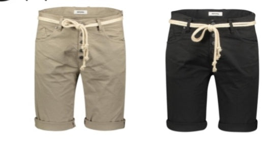 Baumwoll Shorts mit Knopfleiste beige - Imperial